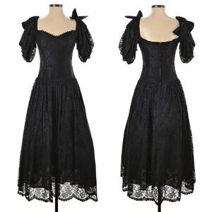 Vintage Scott McClintock Gothic Gown Black Dress Southern Belle Witchy Regency